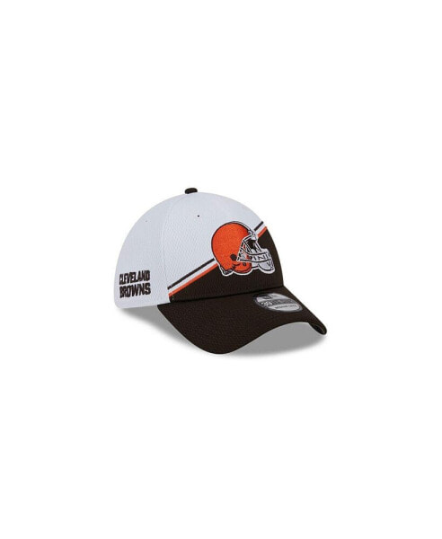 Men's White, Brown Cleveland Browns 2023 NFL Sideline 39THIRTY Flex Hat