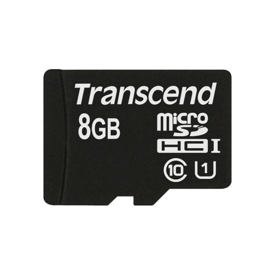Transcend microSDXC/SDHC Class 10 UHS-I 8GB - 8 GB - MicroSDHC - Class 10 - MLC - 90 MB/s - Class 1 (U1)