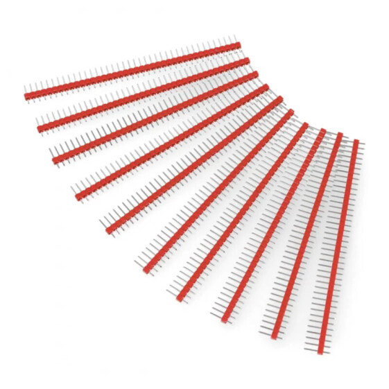 Straight goldpin 1x40 connector with 2,54mm pitch - red - 10pcs. - justPi