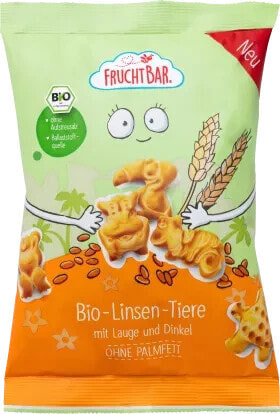 Kindersnack Linsen-Tiere mit Lauge & Dinkel, ab 3 Jahren, 80 g