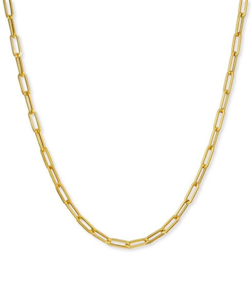 Italian Gold paperclip Link 16" Chain Necklace in 14k Gold