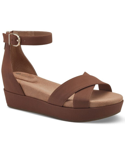 Women's Eviee Memory Foam Wedge Sandals, Created for Macy's