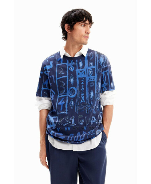 Men's Arty motif T-shirt