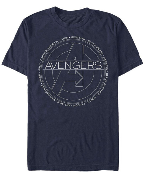 Men's Avengers Names Short Sleeve Crew T-shirt