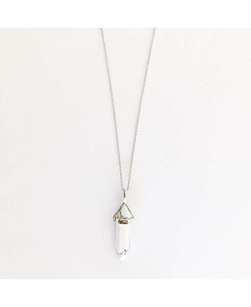 Sanctuary Project by Semi Precious White Howlite Crystal Pendant Necklace Silver