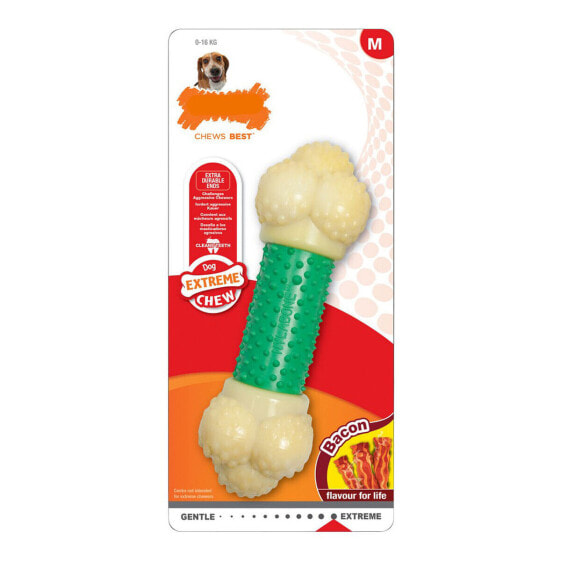 Прорезыватель для зубов для собак Nylabone Extreme Chew Double Action Bacon Мята 2 в 1 Резина Размер XL Нейлон