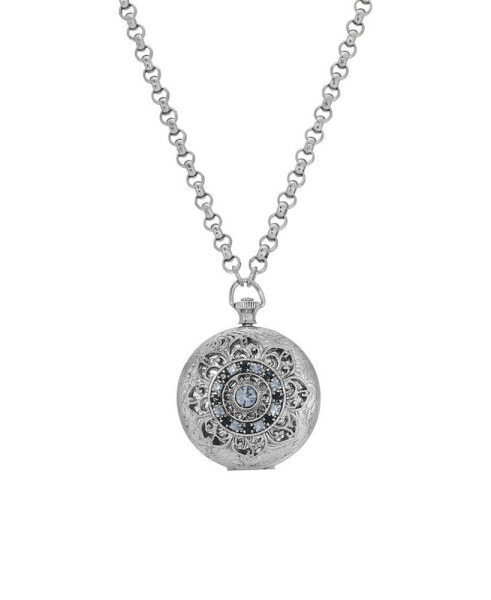 2028 crystal Blue Locket Necklace