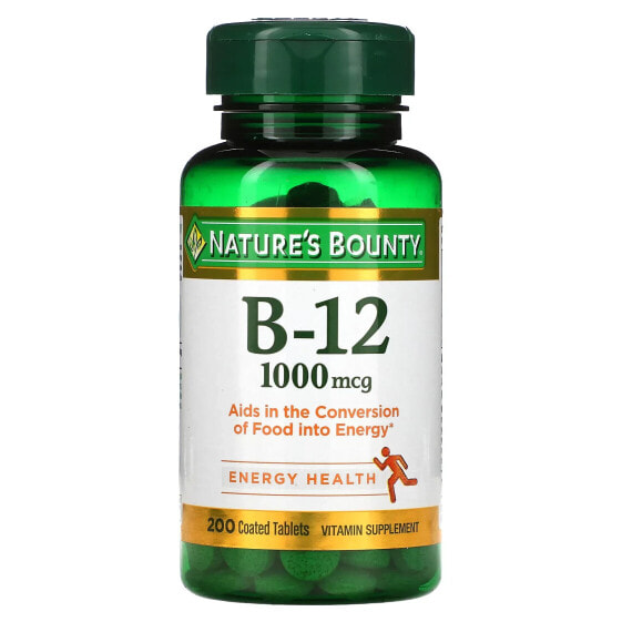 B-12, 1,000 mcg, 200 Coated Tablets