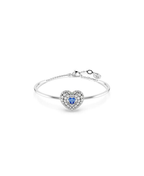 Hyperbola Bangle, Heart, Blue, Rhodium Plated