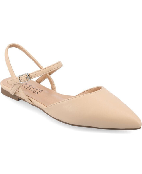 Women's Martine Buckle Pointed Toe Flats