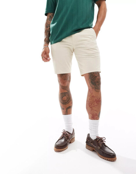 Farah hawk chino shorts in light sand