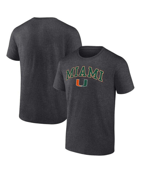 Men's Heather Charcoal Miami Hurricanes Campus T-shirt