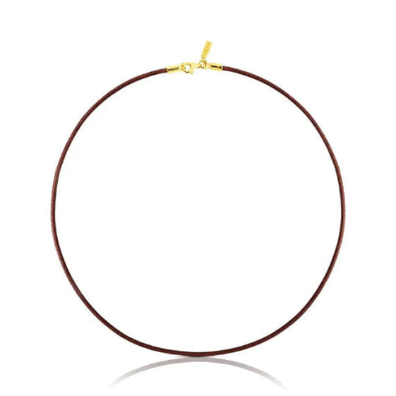 Brown leather choker necklace 1000044200