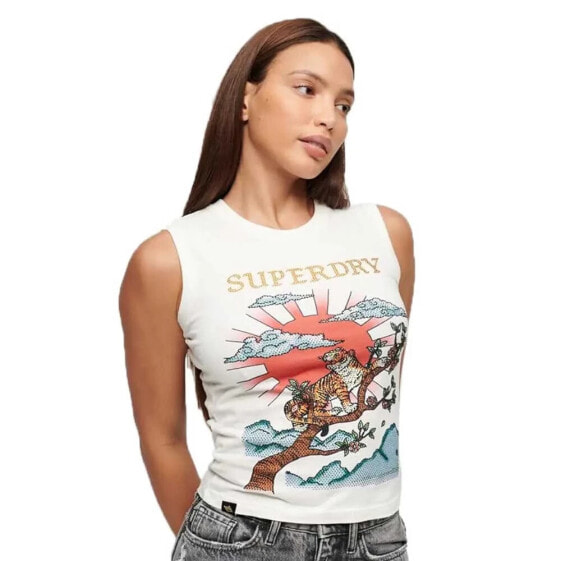 SUPERDRY Tattoo Rhinestone Tank sleeveless T-shirt