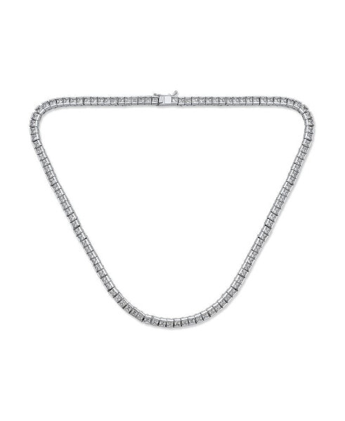 Bling Jewelry classic Traditional Bridal Cubic Zirconia AAA CZ Square Princess Cut Channel Set Tennis Necklace Collar For Women Wedding Prom