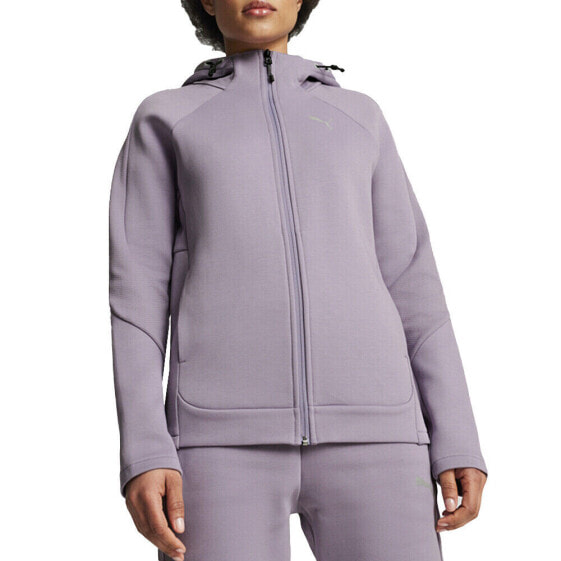 Puma Evostripe Full Zip Hoodie Womens Purple Casual Athletic Outerwear 68167030