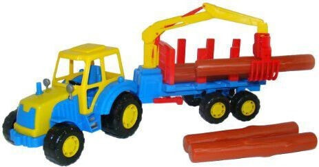 Игрушка трактор Polesie "Мастер" с прицепом для перевозки леса