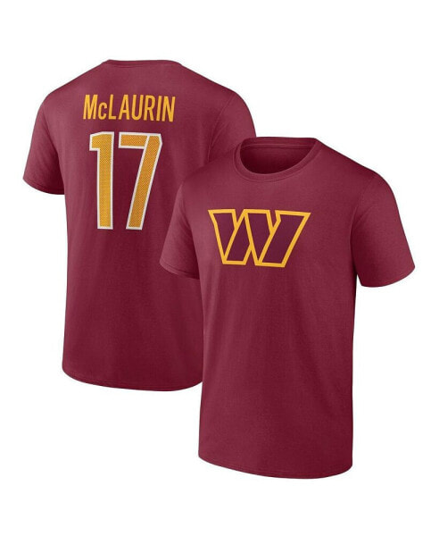Men's Terry McLaurin Burgundy Washington Commanders Player Icon Name and Number T-shirt