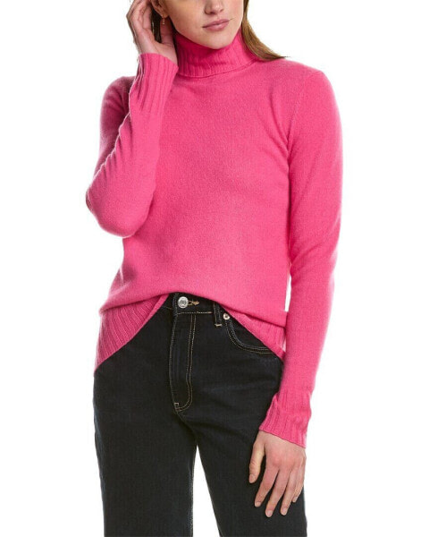 Ainsley Basic Cashmere Turtleneck Sweater Women's Pink Xs