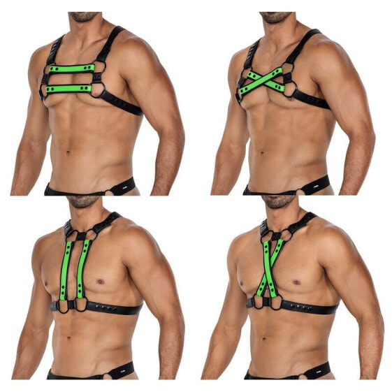 H4RNESS06 Chest Harness 4WAY Blazing Green One Size