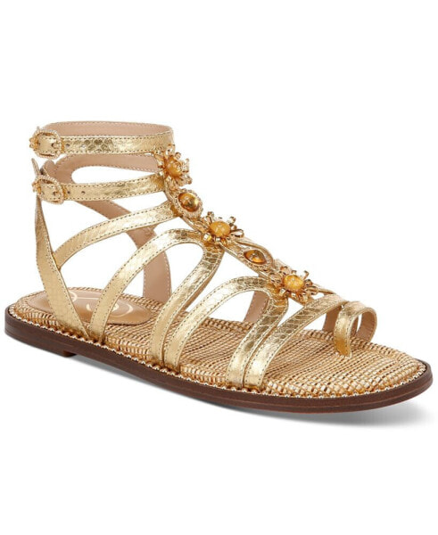 Tianna Embellished Strappy Gladiator Flat Sandals