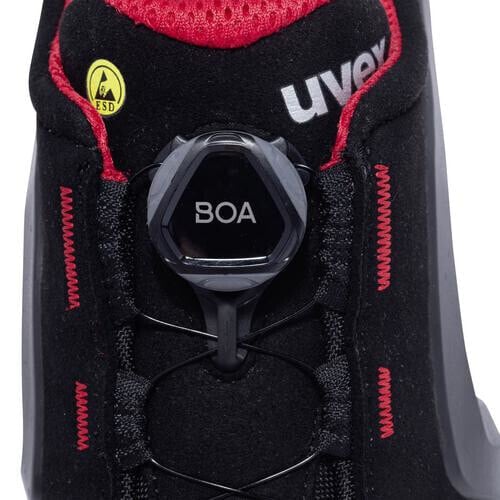 UVEX Arbeitsschutz 65672 - Male - Adult - Safety shoes - Black - Red - ESD - S3 - SRC - Drawstring closure