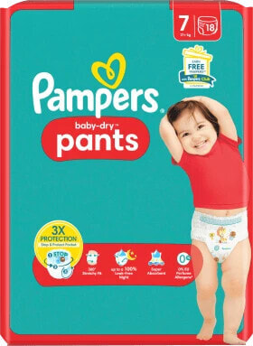 Baby Pants Baby Dry Gr.7 Extra Large (17+ kg), 18 St