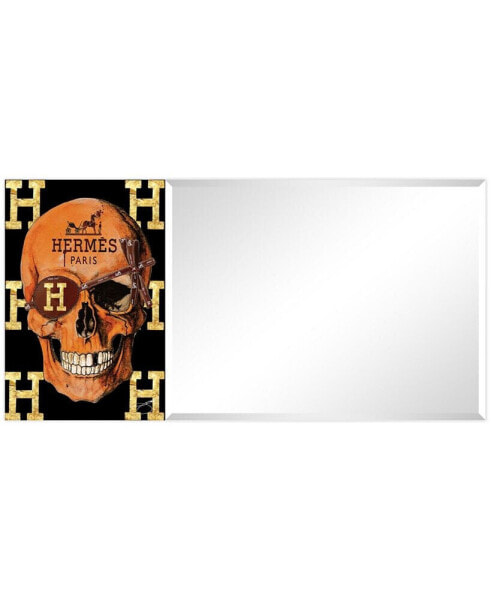 Зеркало прямоугольное Empire Art Direct "Designer Skull" на свободном плавающем закаленном художественном стекле, 24" x 48" x 0.4"