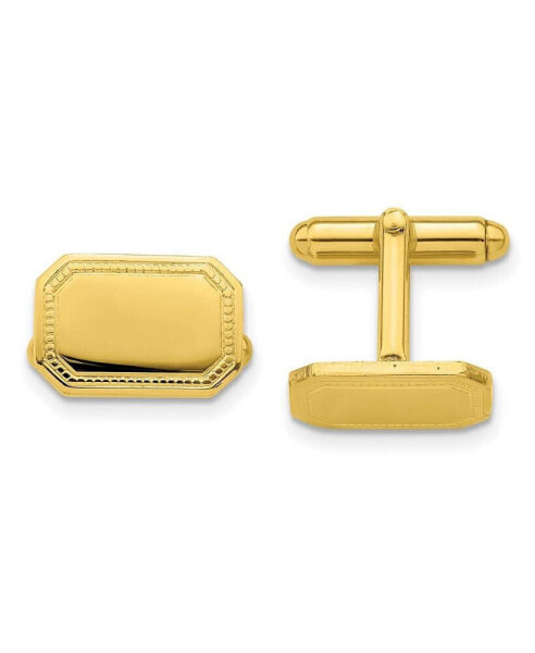 Kelly Waters Gold-plated Polished Rectangle Engravable Cuff Links