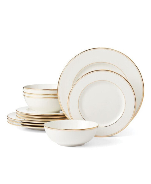 Federal Gold 12-Piece Dinnerware Set, Service for 4