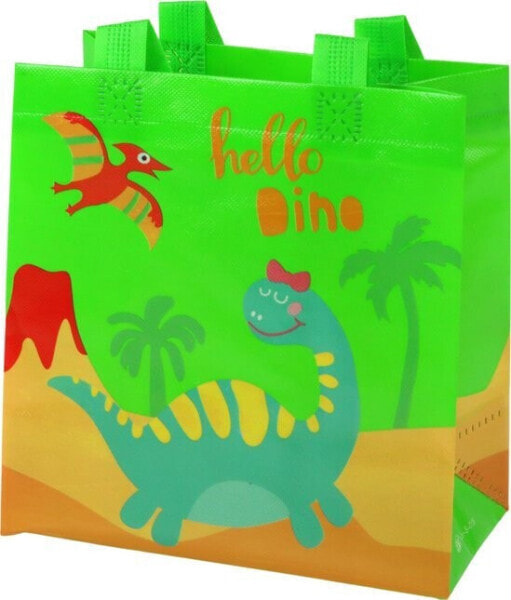 LeanToys Torba Prezentowa Dinozaur Zielona 23cm x 21,5cm x 11cm