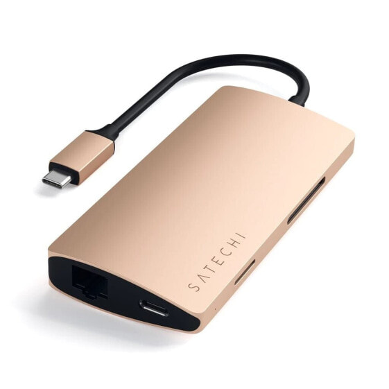 Satechi USB-C V2 Multi-Port Hub 8 in 1"Gold USB-C 8 in 1