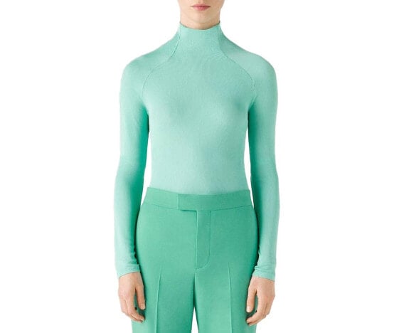 Топ St John Ribbed Turtleneck Aqua XS