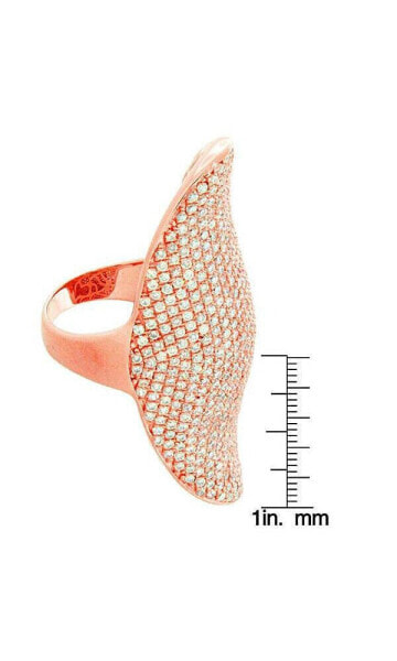 Suzy Levian Sterling Silver Cubic Zirconia Full Finger Knuckle Ring