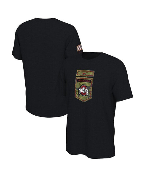 Men's Black Ohio State Buckeyes Veterans Camo T-shirt