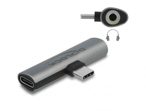 Аудиокабель Delock USB Type-C - USB Type-C + 3.5 мм, Женский - Мужской, Прямой - Прямой