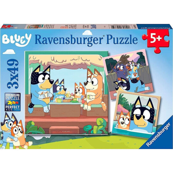 Развивающие пазлы Ravensburger Bluey 3 X 49 детских пазла