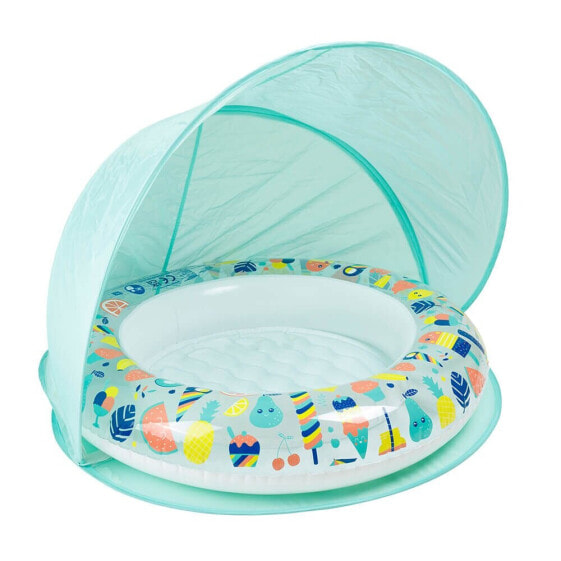 EUREKAKIDS Inflatable baby pool with parasol - hello summer