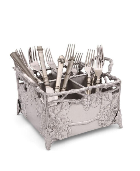 Designs Aluminum Grapevine Flatware Silverware Caddy