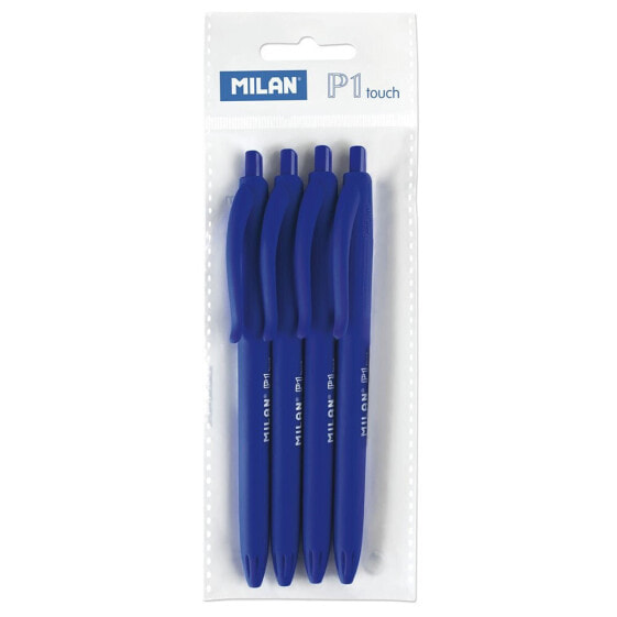 Ручки синие синего цвета MILAN P1 Touch 4 шт.