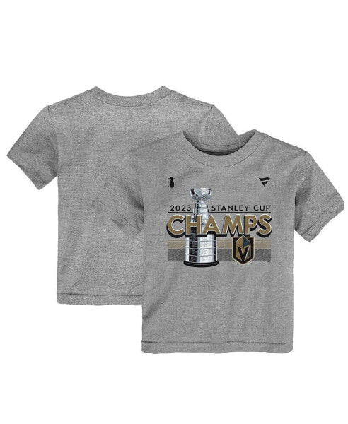 Toddler Boys and Girls Heather Gray Vegas Golden Knights 2023 Stanley Cup Champions Locker Room T-shirt