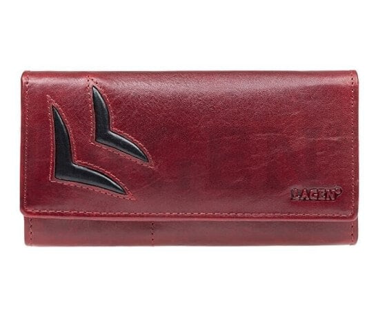 Кошелек Lagen кожаный 6011/T красный/черный