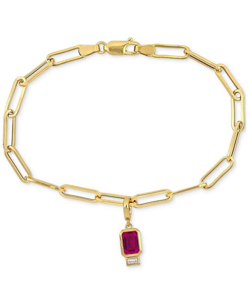 Браслет Macy's Ruby & Sapphire Link Gold-Silver.