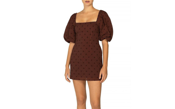 Peony 285967 Printed Puff Sleeve Cover-Up Dress, Size 4 US