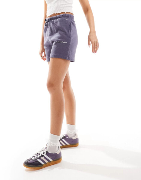 Pull&Bear oversized graphic short in navy