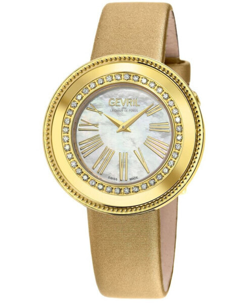 Часы Gevril Gandria Gold-Tone Leather 36mm