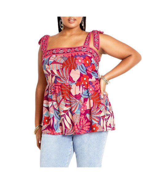 Plus Size Paradiso Print Top