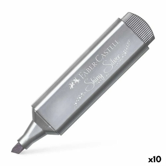 Серебристые фломастеры Faber-Castell Textliner 45 1.2/5 мм 10 шт.