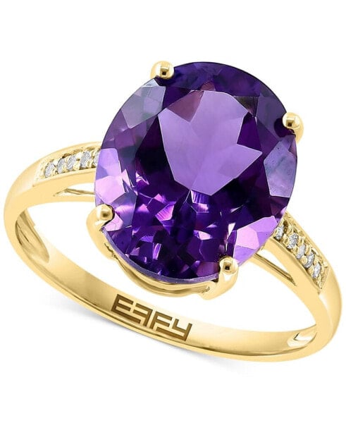 Кольцо EFFY Amethyst & Diamond Oval