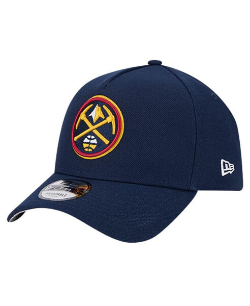 Men's Navy Denver Nuggets A-Frame 9FORTY Adjustable Hat